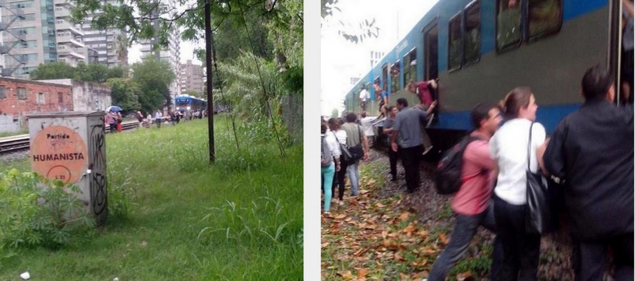 Un desperfecto en la línea Mitre obligó a la gente a caminar por las vías
