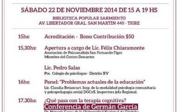 Jornada abierta de la Asociación de Psicoanálisis de San Fernando y Tigre