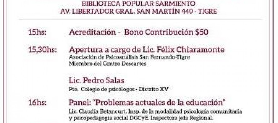 Jornada abierta de la Asociación de Psicoanálisis de San Fernando y Tigre