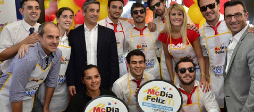 Santiago Aparicio y Juan Andreotti celebraron el McDía Feliz con Agapornis