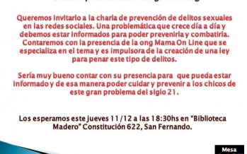 Charla sobre el grooming en la Biblioteca Madero