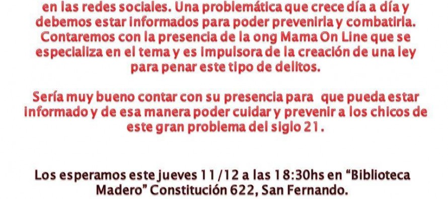 Charla sobre el grooming en la Biblioteca Madero