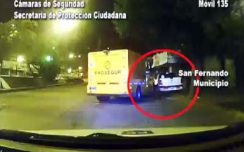 Se conocieron las imágenes del frustrado robo al camión blindado