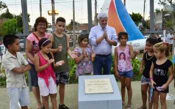 Andreotti inauguró una plaza para los barrios Don Mariano y Villa Hall