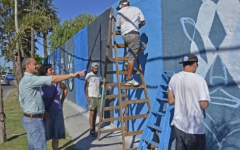El grupo “Click” pintó un mural en Ruta 197 y Avenida Sobremonte