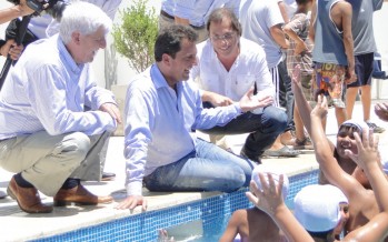 Andreotti inauguró el Polideportivo N°5 junto a Massa y a Giustozzi