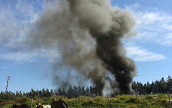 Incendio en un depósito fiscal de autos