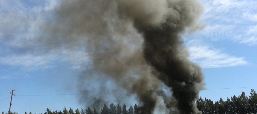 Incendio en un depósito fiscal de autos