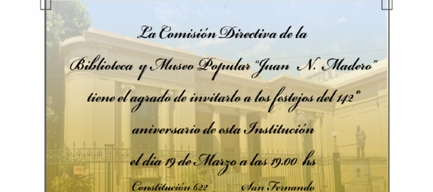 La Biblioteca Madero celebra su 142° aniversario