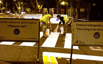 Trabajos de pintura vial en Avenida del Libertador