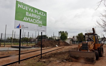 Está en marcha la construcción de una nueva plaza en el Barrio Aviación