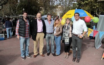 Campbell recorrió la ciudad junto a Eduardo Amadeo