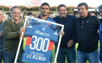 Homenaje al «Chimi» Blengio por los 300 encuentros disputados con la camiseta del Matador