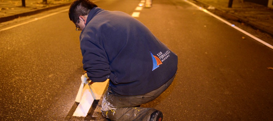 Operativos nocturnos de pintura vial