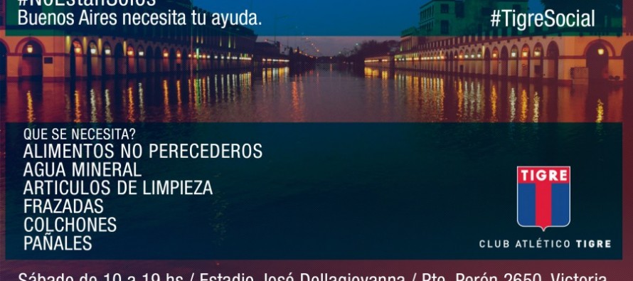 El Club Atlético Tigre se suma a la campaña #NoEstanSolos