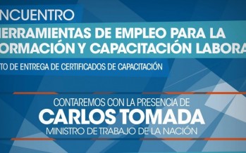 Carlos Tomada participará de un encuentro sobre formación y capacitación laboral en la Técnica N°2