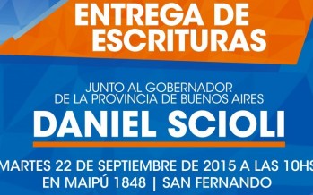 Daniel Scioli entregará escrituras junto a Matías Molle en el Club Barrio Nuevo