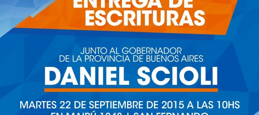 Daniel Scioli entregará escrituras junto a Matías Molle en el Club Barrio Nuevo