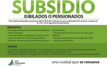 La Comuna eximirá del cobro de sus tasas a más jubilados y pensionados