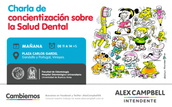 Móvil odontológico en la Plaza Carlos Gardel