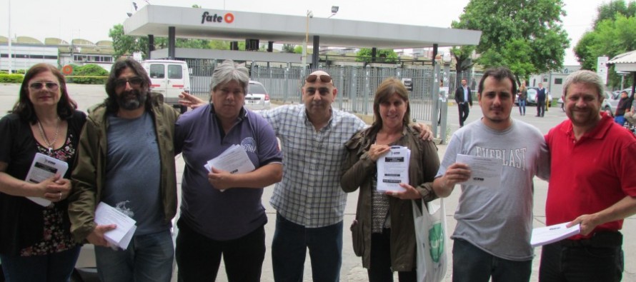 “Para seguir creciendo”, volanteada de la CTA en la puerta de Fate