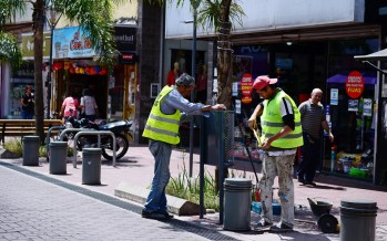 Obras de mejoramiento en la calle Constitución desde Sarmiento hasta Colón