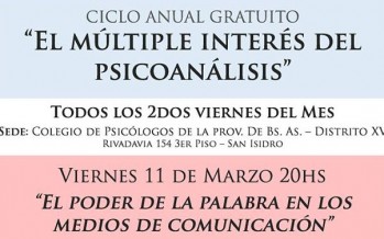 Charla gratuita en el Colegio de Psicólogos: «El poder de la palabra en los medios de comunicación»