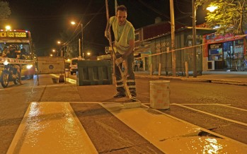 Renovación de la pintura vial en las principales avenidas