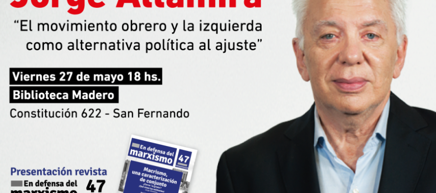 Jorge Altamira brindará una charla en la Biblioteca Madero
