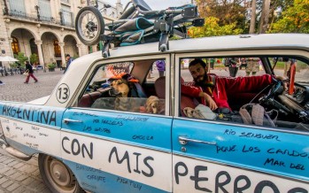 Charly Entrala, el viajero que recorre el país con sus perros, pasó por Salta