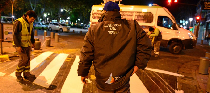 Se realizaron trabajos de pintura vial en la esquina de Constitución y Madero