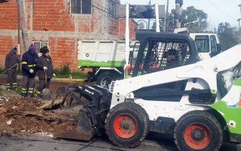 Operativo de limpieza en el barrio Santa Rosa