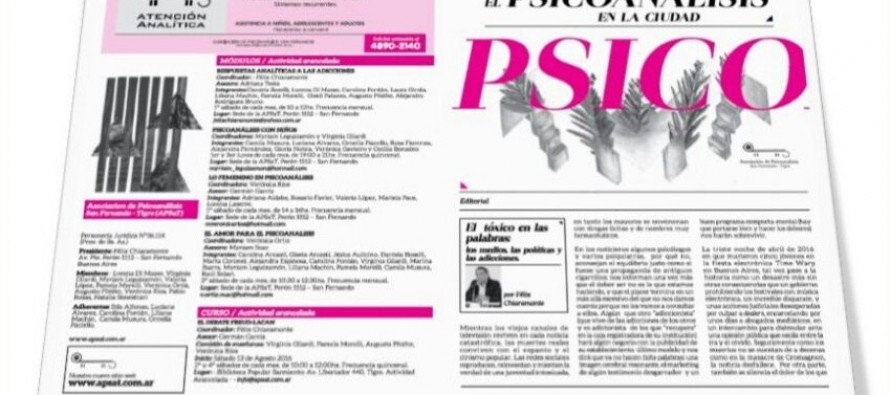 Mañana se presenta el boletín “El psicoanálisis en la ciudad”