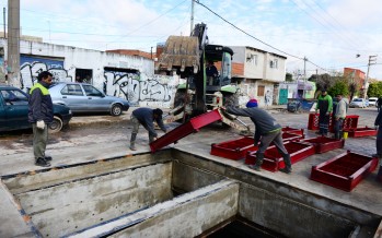 Continúan las obras hidráulicas en la calle Uruguay