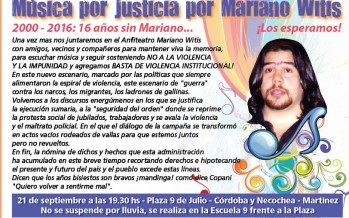 Música por justicia para Mariano Witis