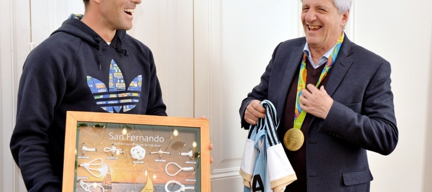 Los atletas olímpicos sanfernandinos fueron recibidos por Andreotti