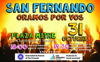 Este lunes se realizará una nueva edición de ‘San Fernando oramos por vos’