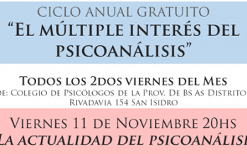 Charla en el Colegio de Psicólogos: «La actualidad del psicoanálisis»