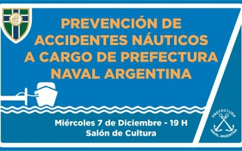 Prefectura brindará una charla sobre «Prevención de accidentes náuticos» en el Club San Fernando