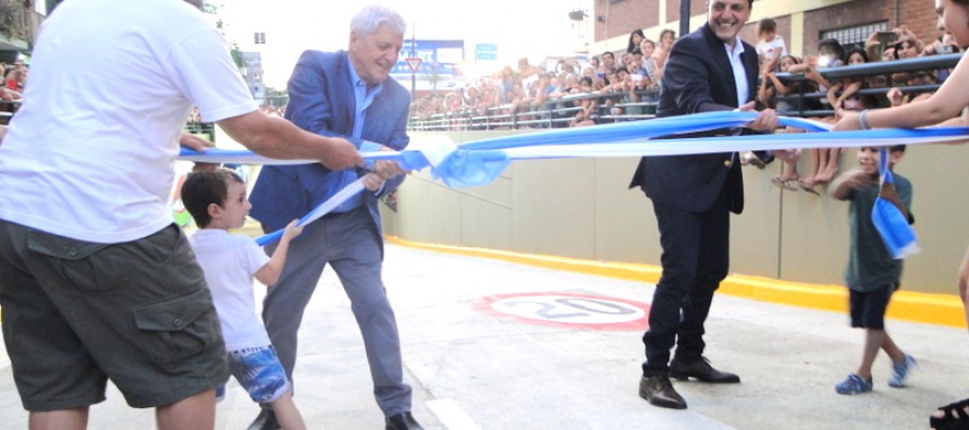 Andreotti inauguró el túnel de la 202 junto a Sergio Massa en un clima de festejos y particulares anécdotas