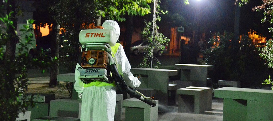 Trabajos de prevención del dengue en el barrio Presidente Perón