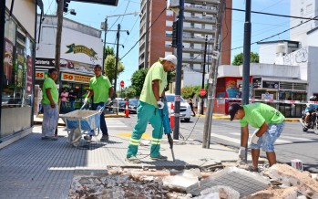 Trabajos de renovación en el centro comercial de la calle Constitución