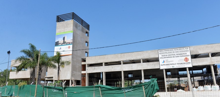 Avanza la obra del nuevo cuartel de Bomberos en Acceso Norte y 202