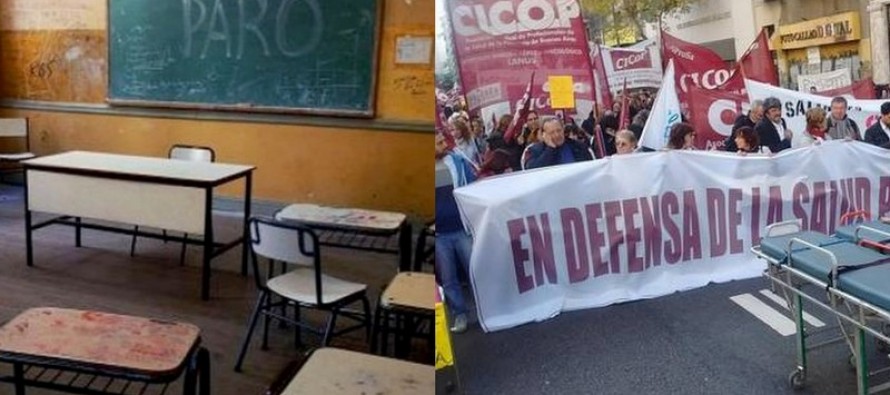 Hoy y mañana habrá paro de docentes y médicos bonaerenses