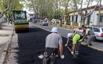 Trabajos de reparación de la carpeta asfáltica de la avenida Libertador