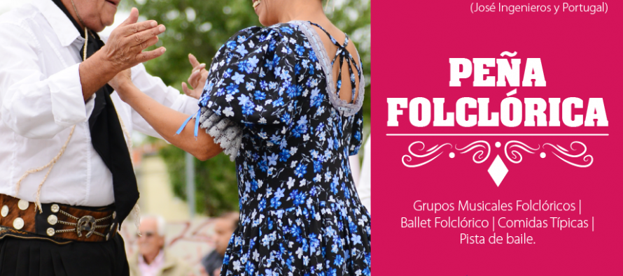 Peña Folklórica en la plaza Carlos Gardel