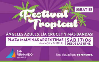 Ángeles Azules y Lía Crucet, en otra edición del Festival Tropical en Plaza Malvinas Argentinas