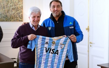 Andreotti recibió al DT de Los Leones, Carlos «Chapa» Retegui