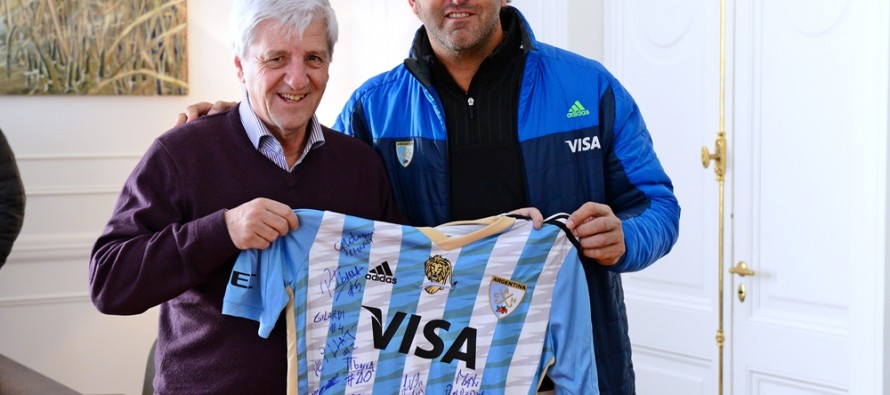 Andreotti recibió al DT de Los Leones, Carlos “Chapa” Retegui