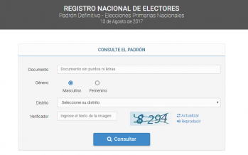 Ya está disponible el padrón para las elecciones PASO